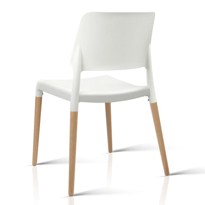 Artiss Dining Chairs White Stackable Set of 4