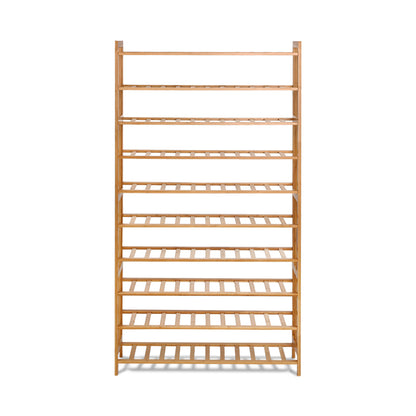Artiss Shoe Rack Cabinet Bamboo 10-tier 50 Pairs