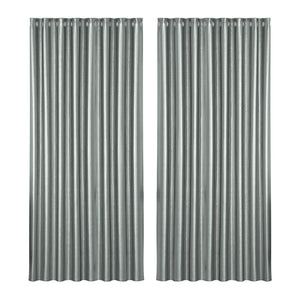 Artiss 2X Blockout Curtains Eyelet 300x230cm Grey Shine