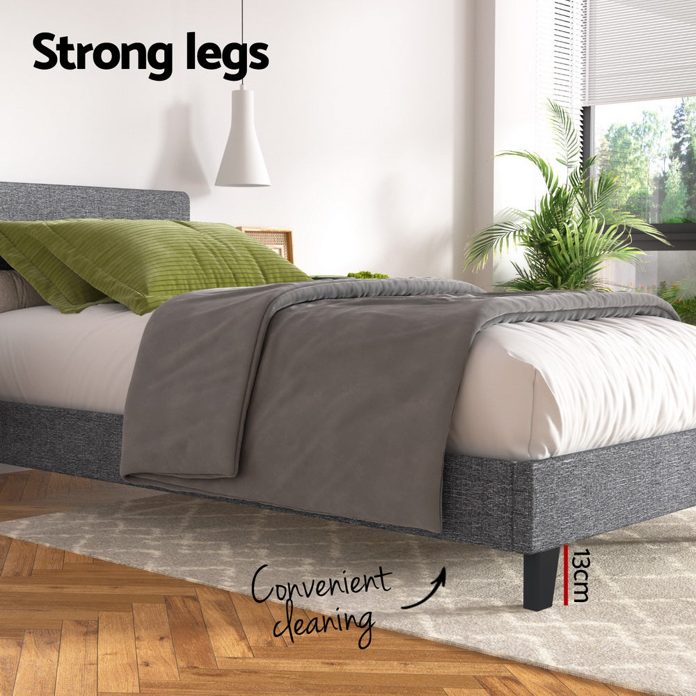 Artiss Neo Bed Frame Fabric - Grey Single