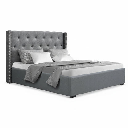 Artiss Queen Bed Frame Storage Tufted Headboard Gas Lift Base Grey