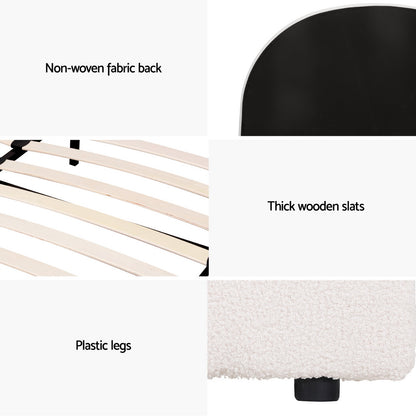 Artiss Bed Frame Gas Lift Strorage Beds Base Platform Boucle Fabric Double ELLA