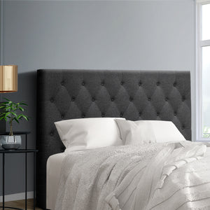 Artiss Bed Head Headboard Double Size Fabric - CAPPI Charcoal