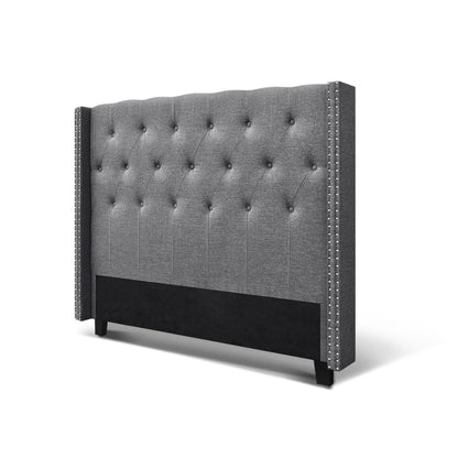 Artiss Bed Head Headboard Queen Size Fabric - LUCA Grey