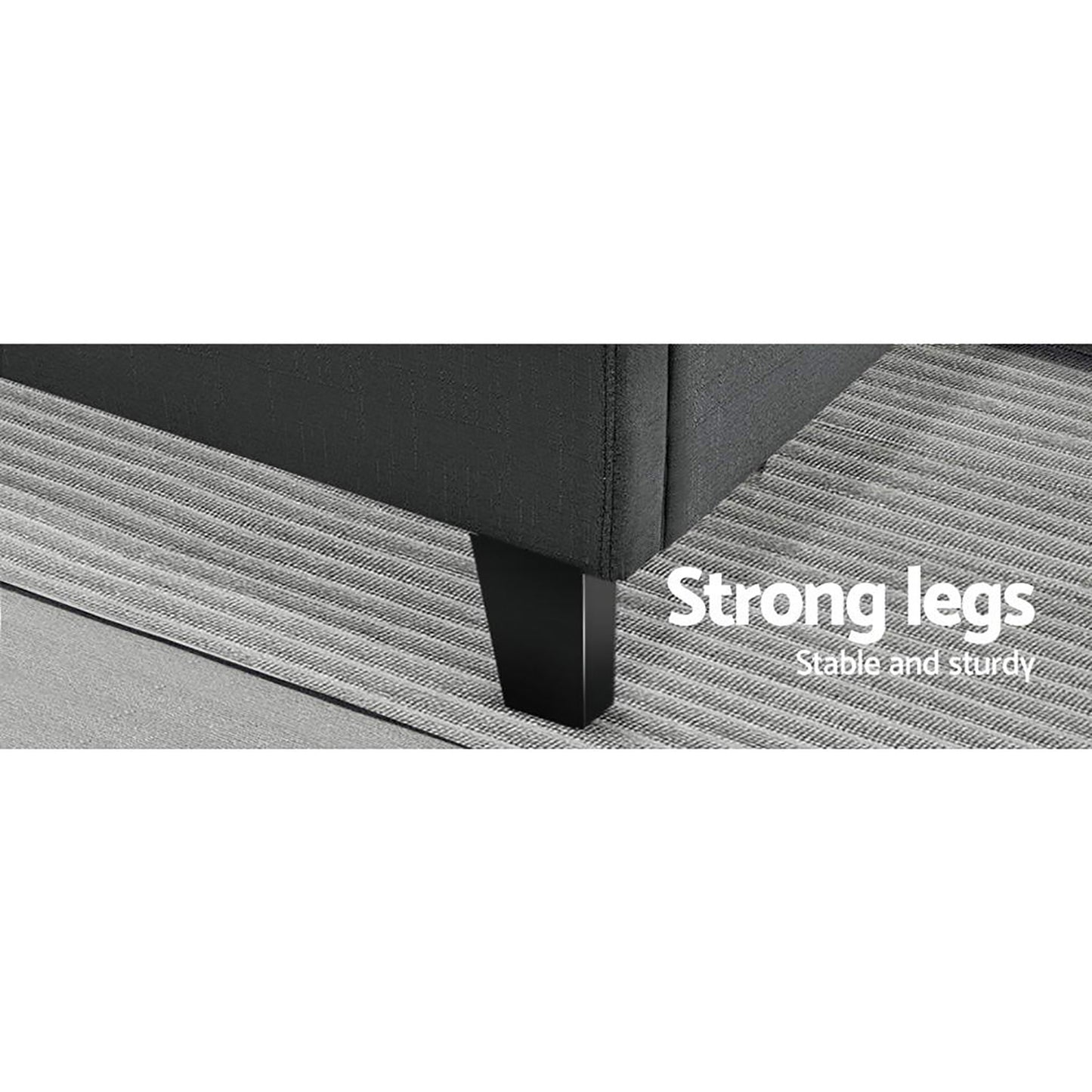 Tino Bed Frame Fabric - Charcoal Queen