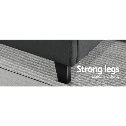 Tino Bed Frame Fabric - Charcoal Queen