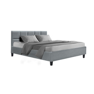 Tino Bed Frame Fabric - Grey Queen