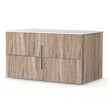 Cefito Vanity Unit 900mm Bathroom Cabinet Storage Wall Hung Timber Front Pine