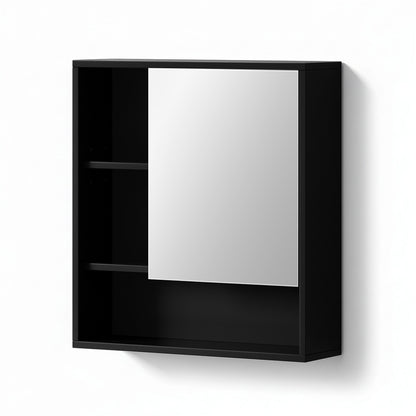 Cefito Bathroom Mirror Cabinet Mirrored Medicine Adjustable Shelf Wall Mounted 560mm Black