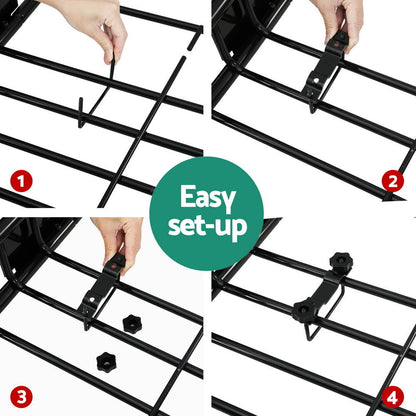 Giantz Universal Car Roof Rack Basket Luggage Vehicle Cargo Carrier 111cm Black