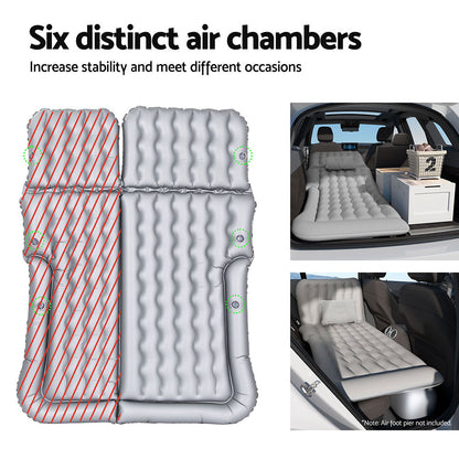 Car Mattress 175x130x12cm Inflatable SUV Back Seat Camping Bed Grey