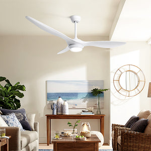 Devanti 52" DC Motor Ceiling Fan with LED Light with Remote 8H Timer Reverse Mode 5 Speeds White (CF-B-52-310B-WH)