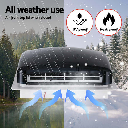 Weisshorn Caravan Air Vent Roof Hatch 12V Shower Fan Reversible Airlfow Rainy Use Camper