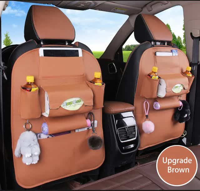 Leather Car Backseat Organizer with Foldable Tray Table

The ultimate car organization solution - the Chocolate Leather Car Backseat Organizer. Keep your car tidy and add convenience to your travels. Includes a foldable tray table and integrated trash bag. Perfect for families, commuters, and road trip enthusiasts.