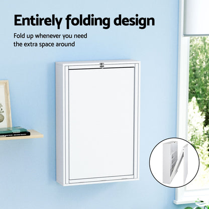 Artiss Foldable Computer Desk with Bookshelf - White