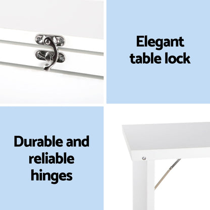 Artiss Foldable Computer Desk with Bookshelf - White