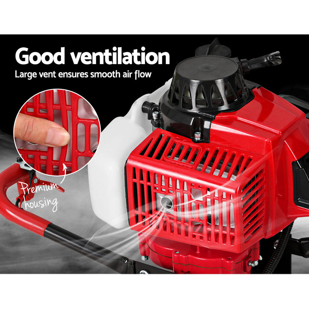 Giantz 80CC 挖洞機汽油馬達鑽頭延長螺旋鑽頭套件