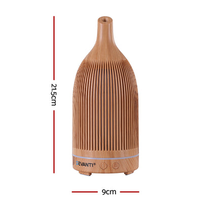 Devanti Ultrasonic Aroma Diffuser Aromatherapy 200ml LED Lights Iron Humidifier Forest Light wood grain - Factory Direct Shop