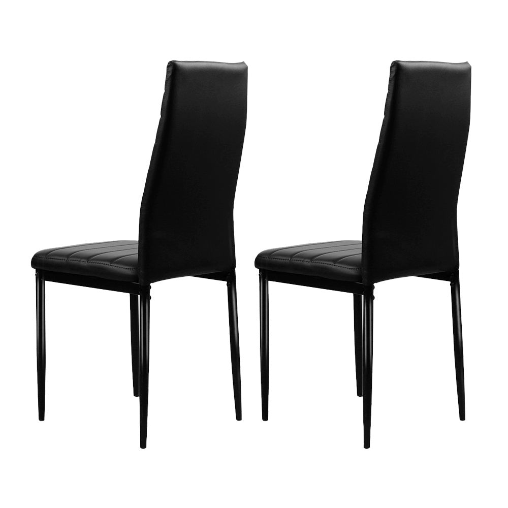 Artiss Dining Chairs Black PU Leather Set of 4 Astra