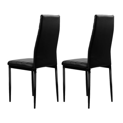 Artiss Dining Chairs Black PU Leather Set of 4 Astra