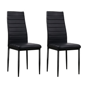 Artiss Dining Chairs Black PU Leather Set of 4 Astra