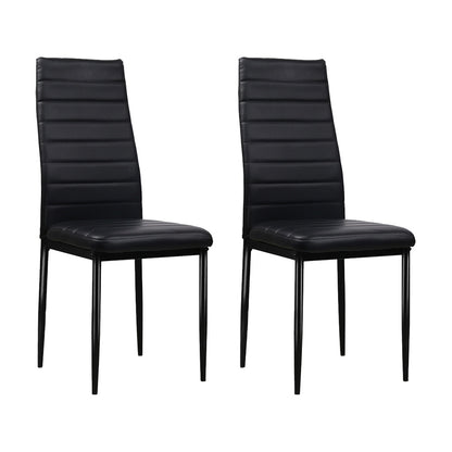 Artiss Dining Chairs Black PU Leather Set of 4 Astra