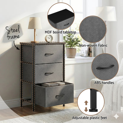 Artiss Chest of 3 Drawers Storage Dresser Tallboy Grey - Factory Direct Shop