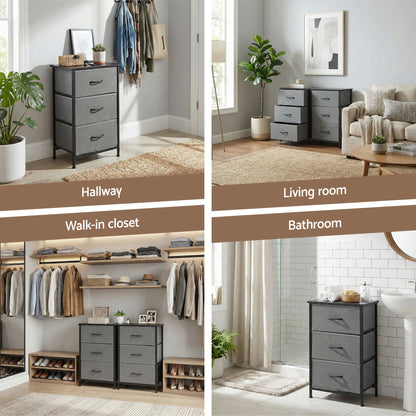 Artiss Chest of 3 Drawers Storage Dresser Tallboy Grey - Factory Direct Shop