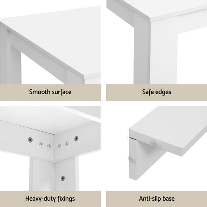 1 Artiss Dining Table and 4 Chairs Set Rectangle White