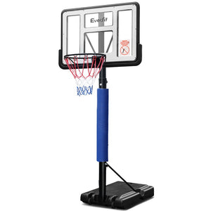 Everfit 3.05M Basketball Hoop Stand System Adjustable Height, Portable Pro Blue

Whether you're practicing a slam dunk, alley-oop, or simply shooting hoops, the Everfit 44" Basketball System is designed to handle all types of play with the same level of professionalism. With a sturdy steel pole system and adjustable height ranging from 2.45m to 3.05m (full regulation height), this system is built to last. The 44" backboard is made from strong 4mm acrylic on a PE frame, offering the look and feel of pro-styl