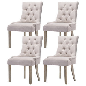 Artiss Dining Chairs Set of 4 Linen French Provincial Beige