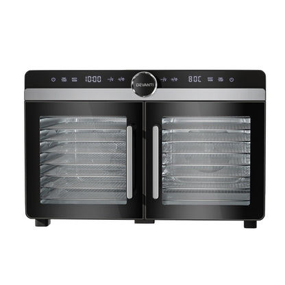 Devanti 16 Trays Food Dehydrator Dual-Zone Stainless Steel