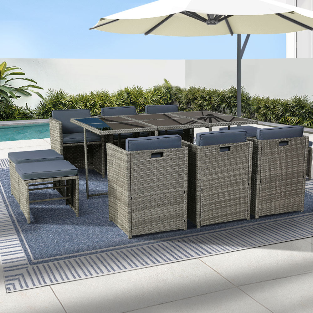 Outdoor Dining Table Set-11- Piece