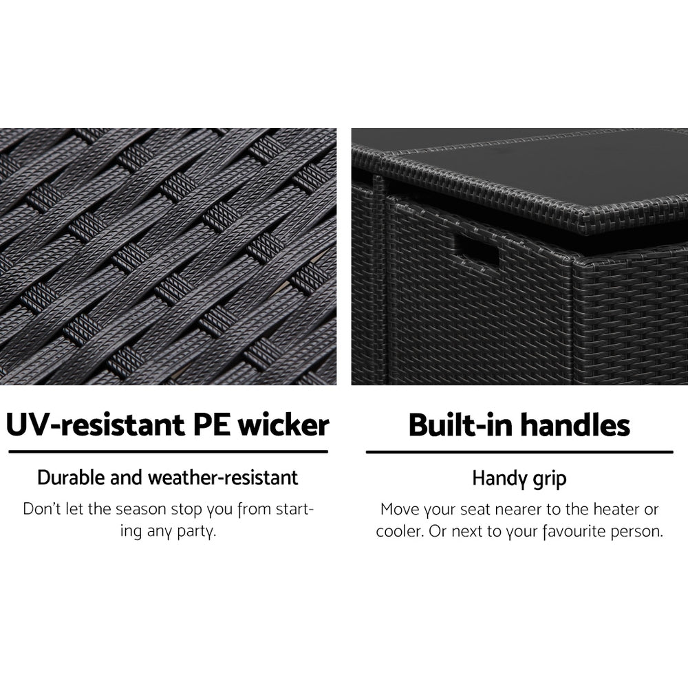 Outdoor Dining Table Set-5 Piece-Black