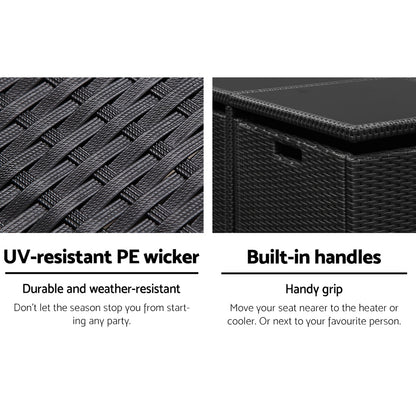 Outdoor Dining Table Set-5 Piece-Black