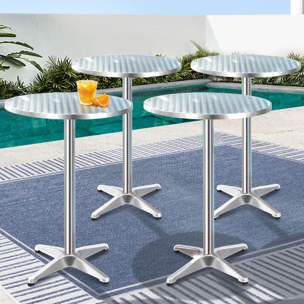 6pcs Outdoor Bar Table Furniture Adjustable Aluminium Cafe Table Round