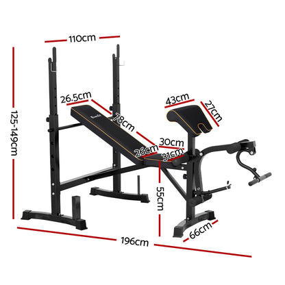 Everfit Weight Bench Press 10 in 1 Bench Press Home Gym-330kg
