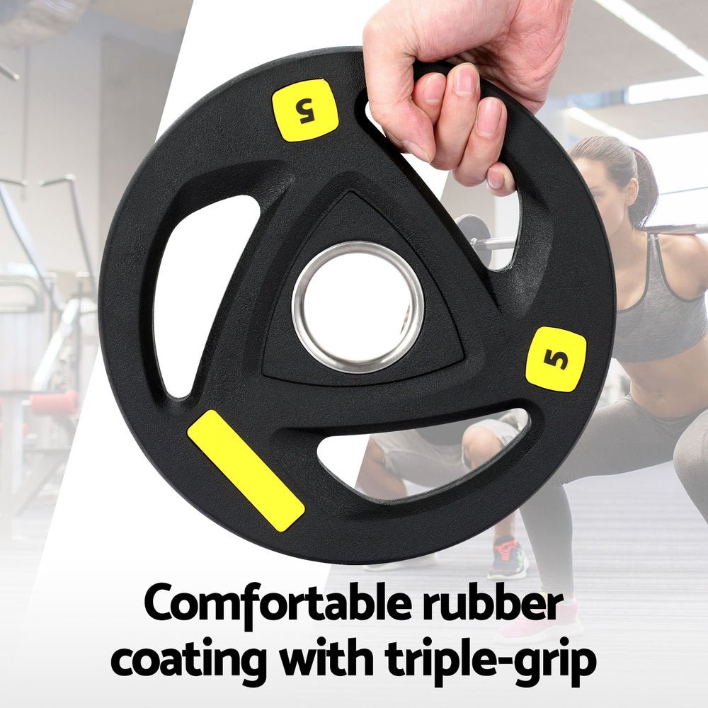 Everfit Barbells Set 16kg 120cm Dumbbells Barbells Plate Weight Lifting Home Gym - Factory Direct Shop