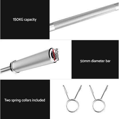 Everfit Barbells Set 16kg 120cm Dumbbells Barbells Plate Weight Lifting Home Gym - Factory Direct Shop