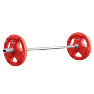 Everfit Barbells Set 36kg 120cm Dumbbell Barbell Plate Weight Lifting Home Gym Red Lifting - Factory Direct Shop