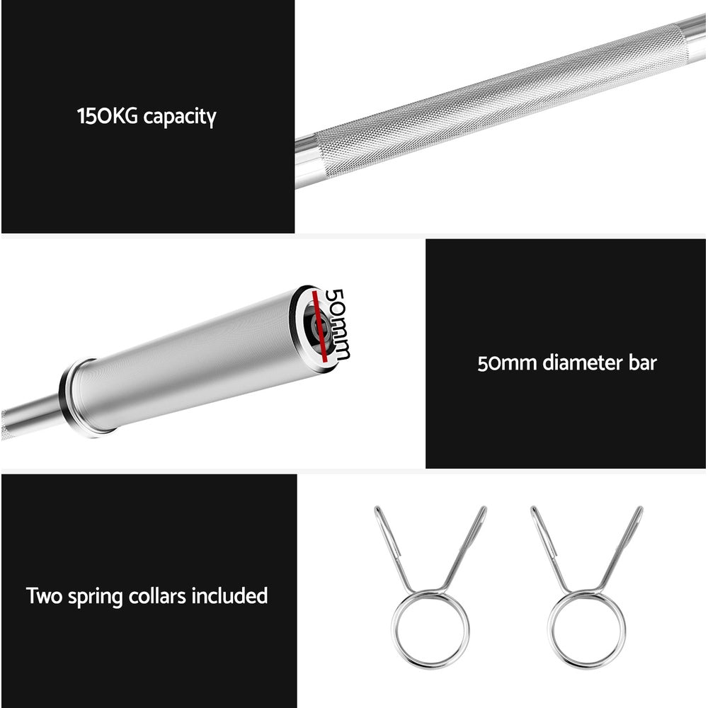 Everfit Barbells Set 36kg 120cm Dumbbell Barbell Plate Weight Lifting Home Gym Red Lifting - Factory Direct Shop