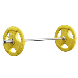 Everfit Barbells 46KG 120CM Dumbbell Barbell Plate Weight Lifting Home Gym Yellow - Factory Direct Shop