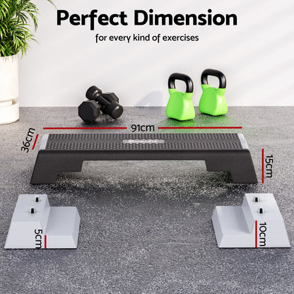 Everfit 3 Level Aerobic Step Adjustable Stepper for Home Workouts