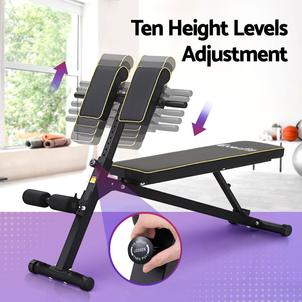 Everfit Roman Chair Adjustable Weight Bench-Preacher Curls
