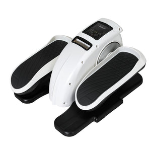 An Everfit Pedal Exerciser Mini Exercise Bike with black and white color scheme, featuring a compact design suitable for under desk use.