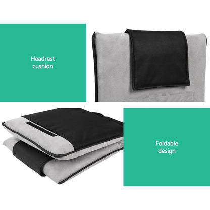 Artiss 4X Floor Lounge Sofa Bed Floor Cushion Velvet Grey