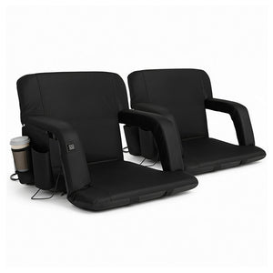 Artiss 2X Floor Lounge Sofa Bed With Armrest Heated Cushion