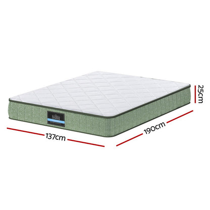 Giselle 25cm Memory Foam Mattress Dual Layer Zipper Cover Cool Charcoal Foam Mattresses Double