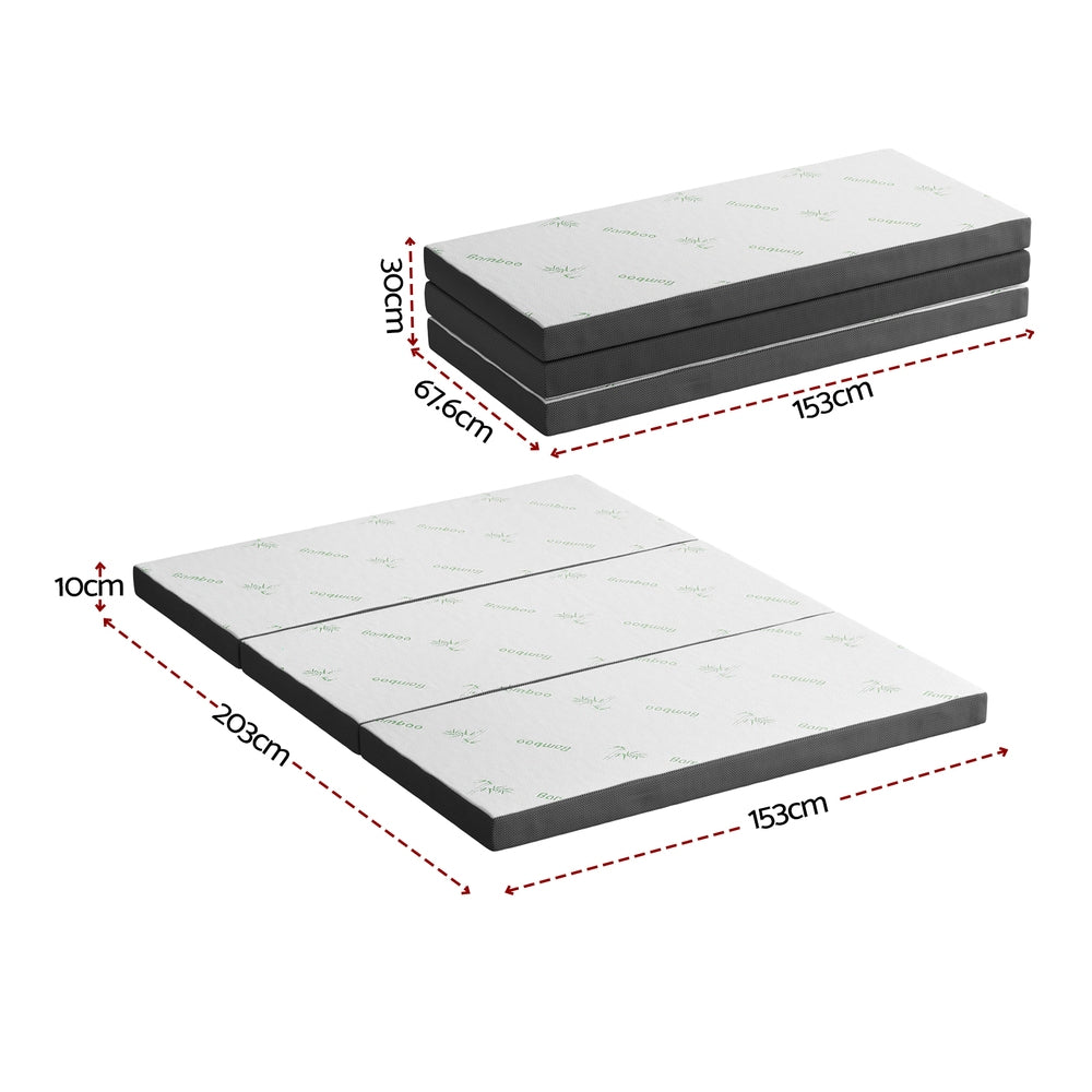 Giselle Foldable Mattress Folding Foam Mattresses Bamboo Queen