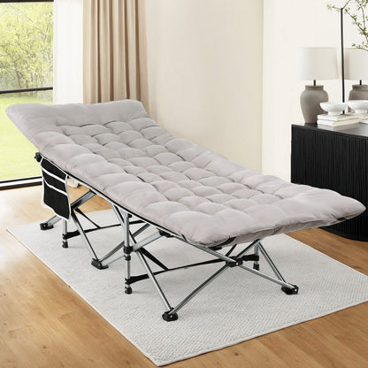 Artiss Folding Bed With Mattress Heavy Duty Grey 185CM